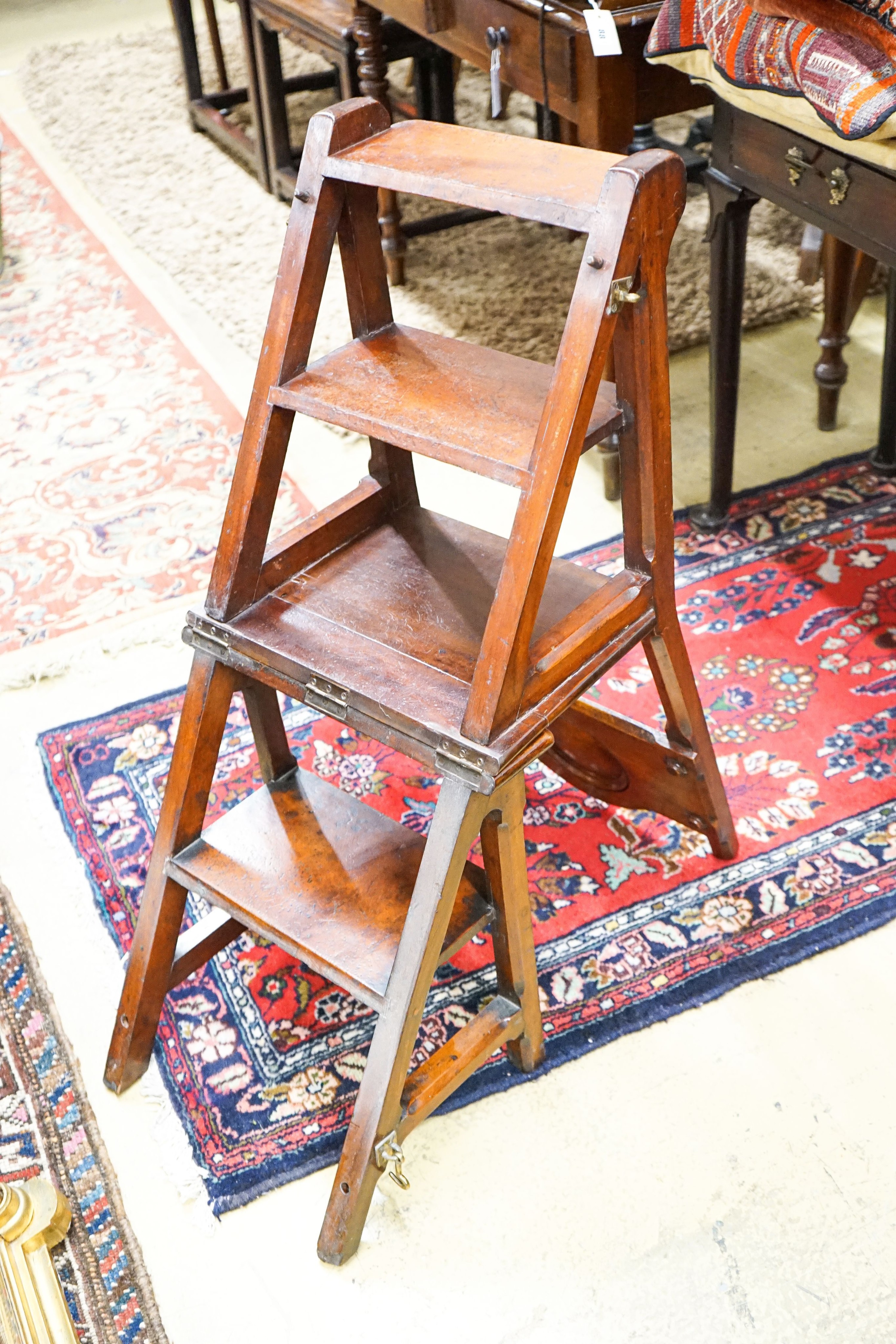 A Victorian mahogany metamorphic library chair